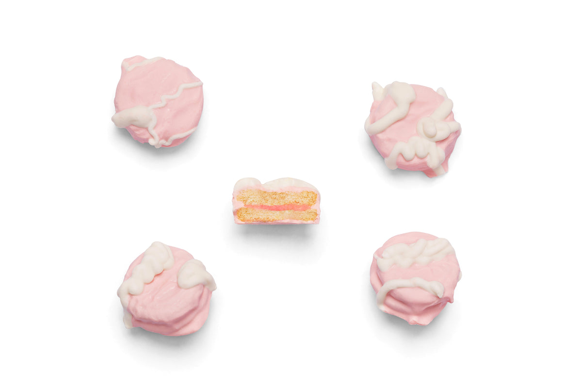 Strawberry Covered Sandwich Cookies
