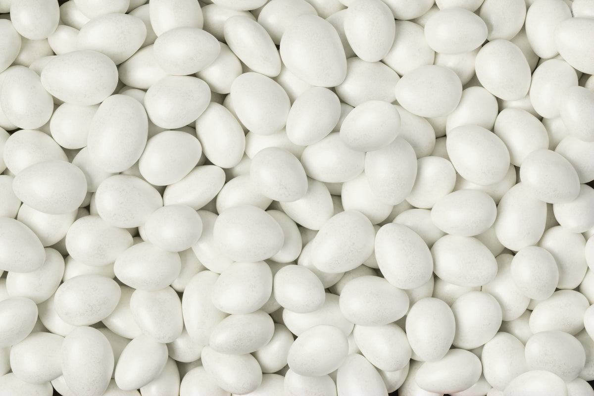 Chocolate Jordan Almonds (White Sparkle)