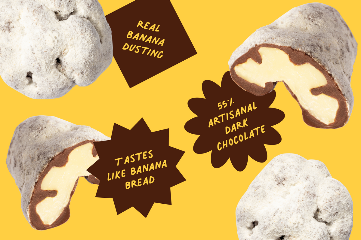Banana Dusted Dark Chocolate Covered Walnuts